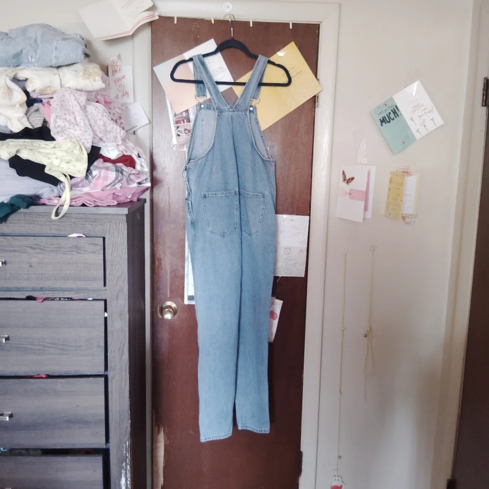 WE WORE WHAT Light Wash Denim Overalls - Small - Picture 9 of 12